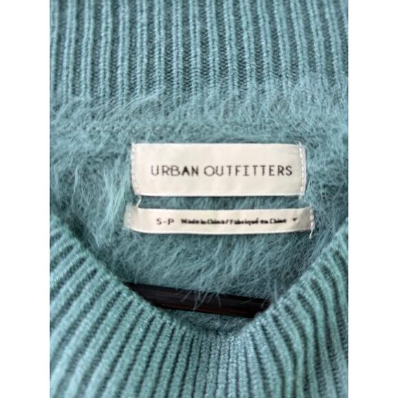 Urban Outfitters Sweet As A Peach Fuzzy Mock-Neck Sweater – Teal – Size S - Picture 7 of 8